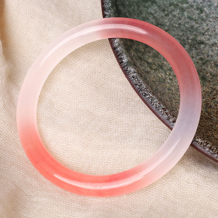 Brazalete de pulsera de riqueza de jade de seda dorada rosa con Buddha Stones