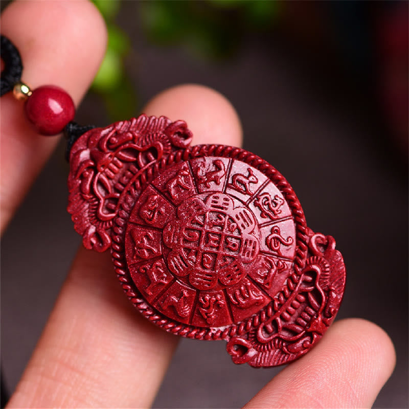 Buddha Stones, Buda sonriente, Yin Yang, calabaza del zodiaco chino, colgante de collar con bendición de cinabrio Natural - image 19