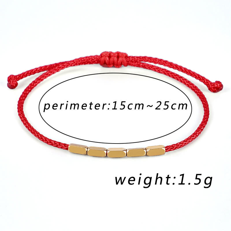 Pulsera de hilo trenzado con protección de cuentas de cobre hecha a mano con Buddha Stones