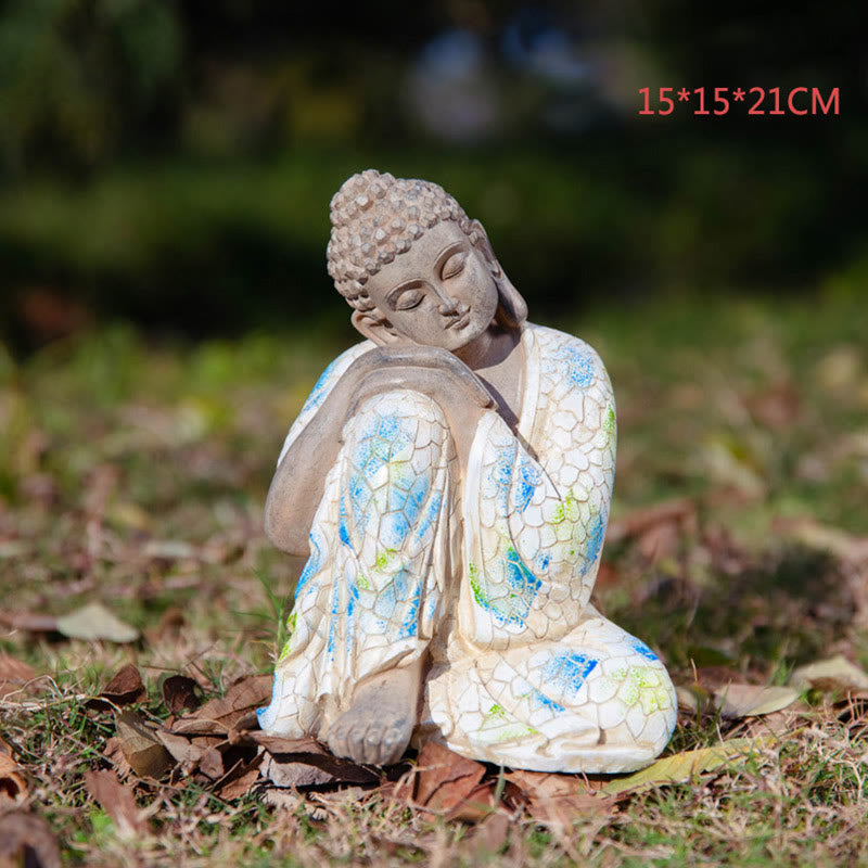 Estatua de resina de serenidad de Buda Zen meditando, decoración del hogar