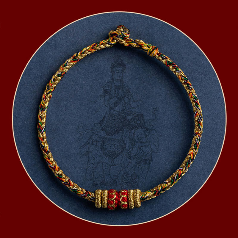 Pulsera de cuerda trenzada de fuerza de la suerte del Buda Natal del zodíaco chino hecha a mano del Tíbet con Buddha Stones