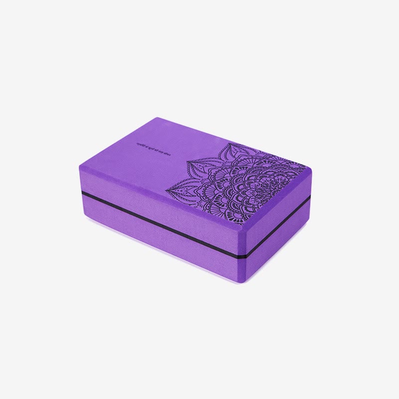 Buddha Stones Bloque de yoga de espuma suave antideslizante con diseño de mandala tibetano para la práctica de la meditación. - Mandala púrpura - image 8