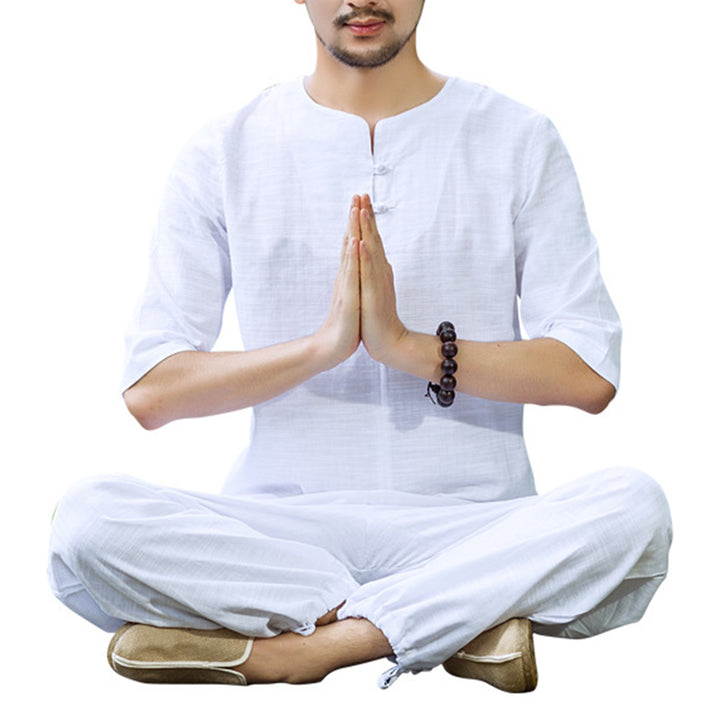 Conjunto de uniforme para hombre, ropa de práctica Zen espiritual, meditación , Buddha Stones