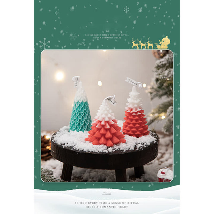 Regalo de vela de cera de soja perfumado árbol de Navidad para amigos de la familia