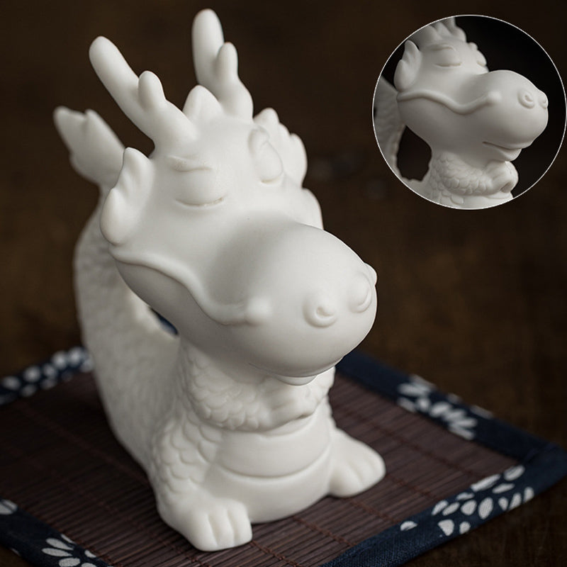Buddha Stones, año del dragón, suerte, porcelana blanca, cerámica, té, mascota, decoración del hogar