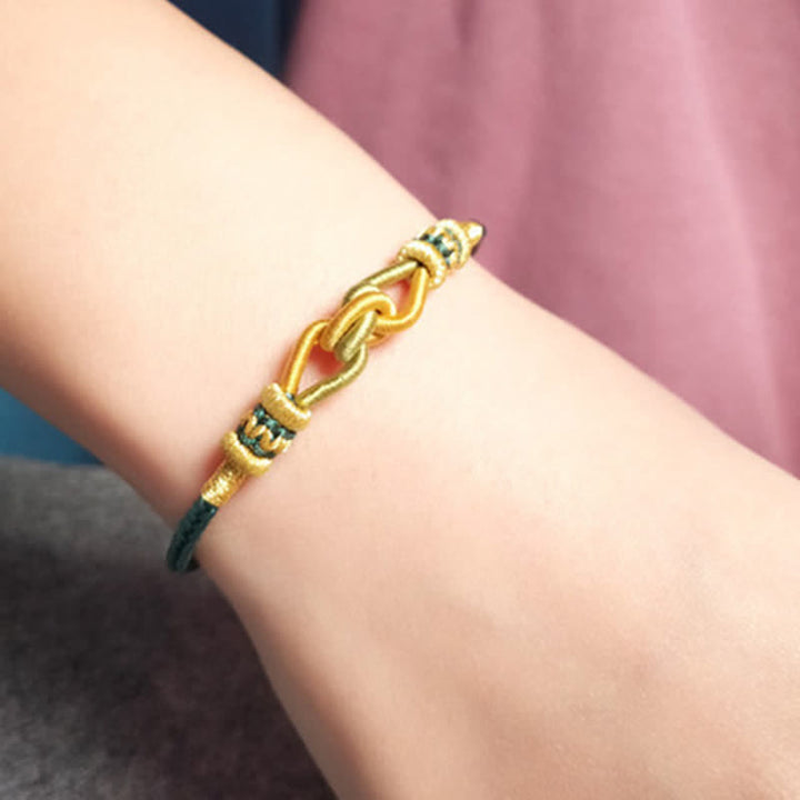 Pulsera de hilo trenzado con Buddha Stones, hecha a mano, anudada, fuerza de la fe
