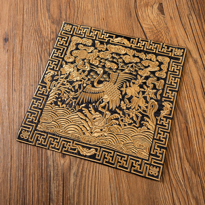 Alfombrilla para taza bordada con Buddha Stones , dragón Fénix, Kirin, posavasos para taza de té, tapete para té Kung Fu