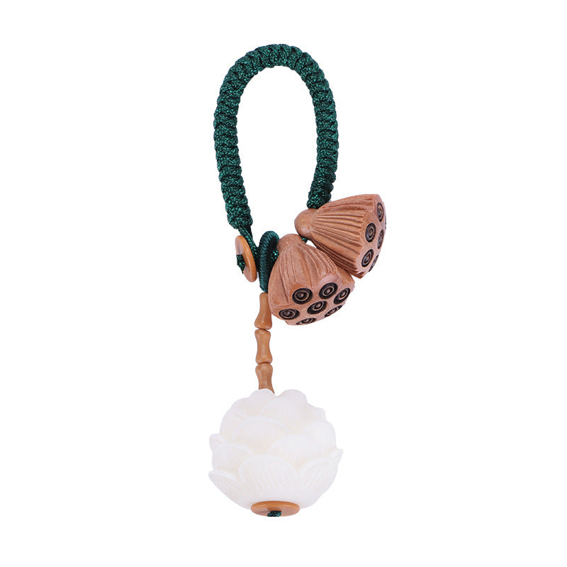 Buddha Stones, loto, semilla Bodhi blanca Natural, madera de melocotón, decoración