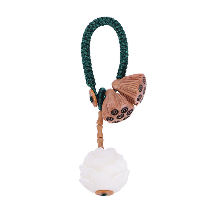 Buddha Stones, loto, semilla Bodhi blanca Natural, madera de melocotón, decoración