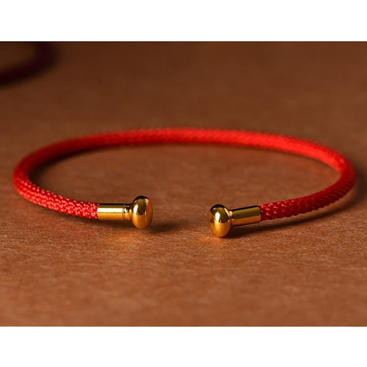 Pulsera de cuerda trenzada de la suerte hecha a mano con diseño simple de Buddha Stones