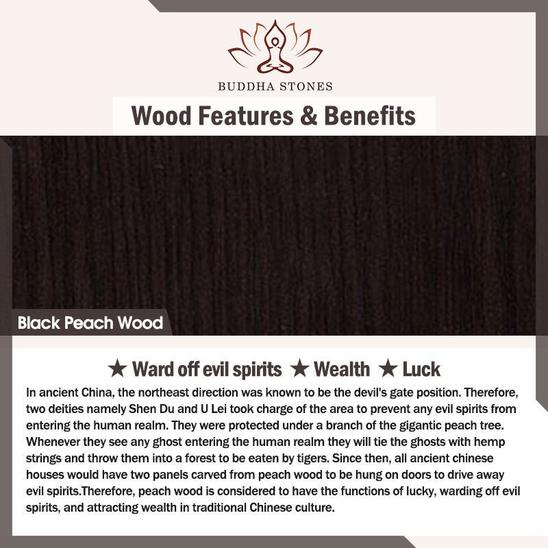Decoraciones de cura calmante de flor de Buda de madera de melocotón negro