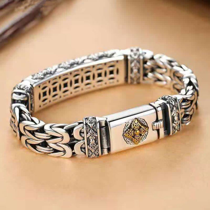 Pulsera de equilibrio de cobre con patrón trenzado trenzado Vajra Dorje de Buddha Stones