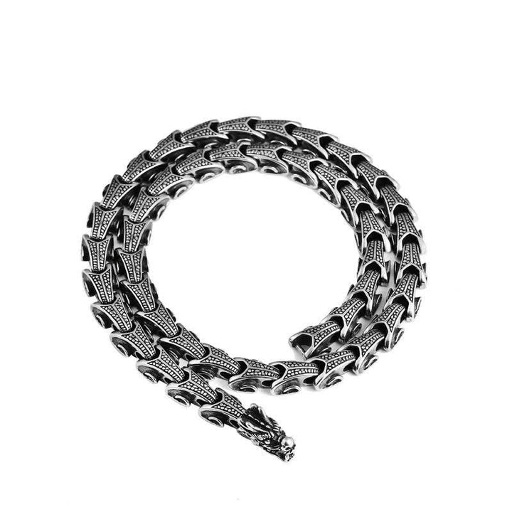 Pulsera con colgante de collar de protección de acero de titanio con diseño de dragón de Buddha Stones - image 11