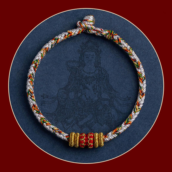 Pulsera de cuerda trenzada de fuerza de la suerte del Buda Natal del zodíaco chino hecha a mano del Tíbet con Buddha Stones