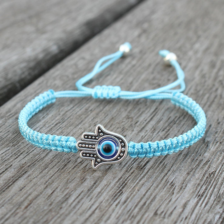 Pulsera hecha a mano con Buddha Stones, símbolo de Hamsa, protección de la suerte