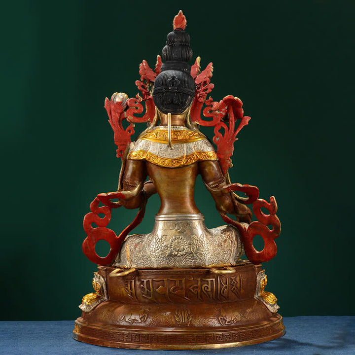 Decoración de estatua de cobre Bodhisattva Green Tara Hope