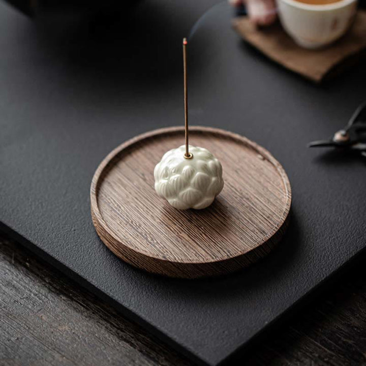 Buddha Stones Mini flor de loto meditación palo de cerámica pequeño quemador de incienso Decoración