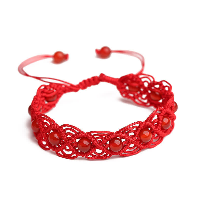 Pulsera Hilo Rojo Confianza Ágata Roja Piedras Buddha Stones