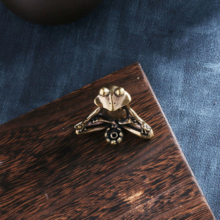 Buddha Stones, Mini Rana pequeña, Tortuga, pez Koi, Caracol, cangrejo, cobre, riqueza, decoración del hogar - image 8