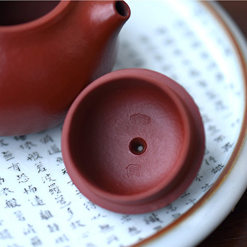 Tetera de kungfú de arcilla púrpura marrón Wen Dan hecha a mano con Buddha Stones Yixing