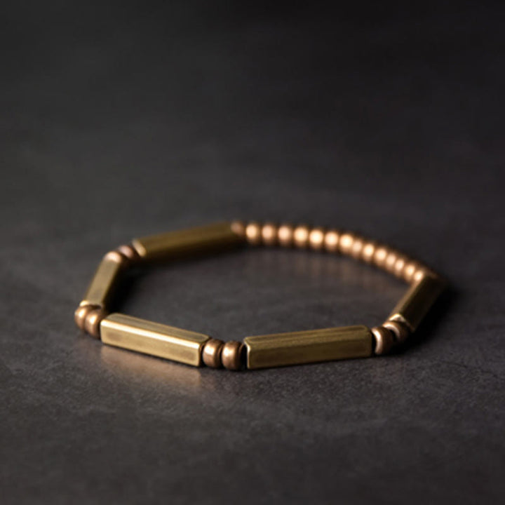 Pulsera de la suerte de la riqueza del cobre del diseño simple tibetano de las Buddha Stones