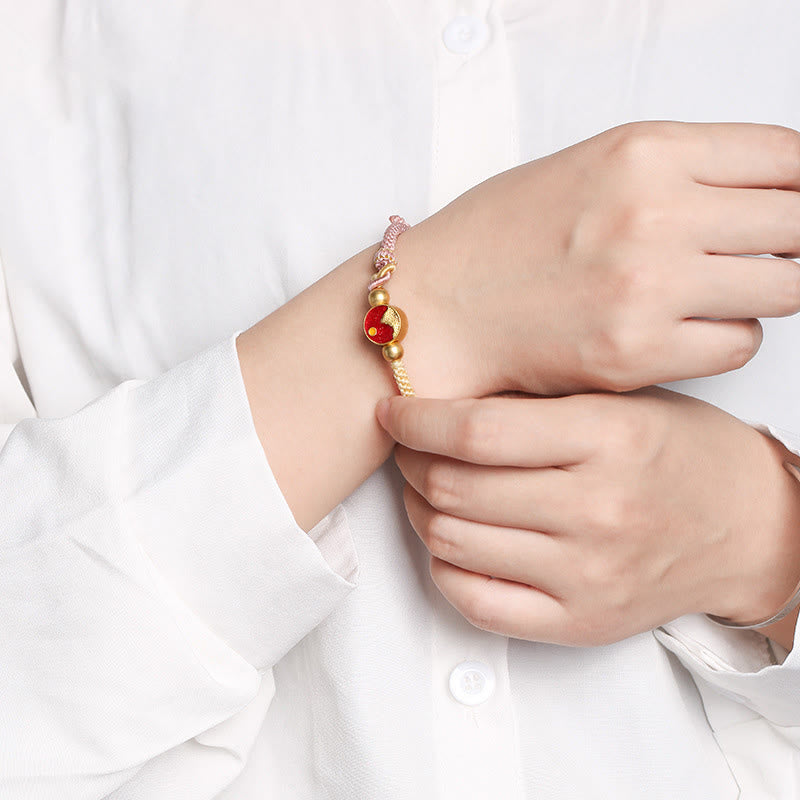 Pulsera de pareja de cuerdas de dos colores con Buddha Stones hechas a mano con grabado de montaña y mar de la suerte