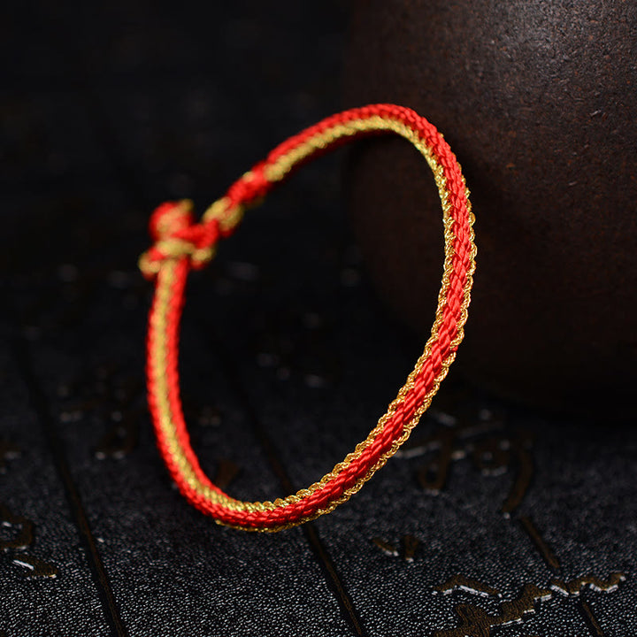 Pulsera de nudo de paz de ocho hilos hecha a mano con cuerda bicolor de Buddha Stones