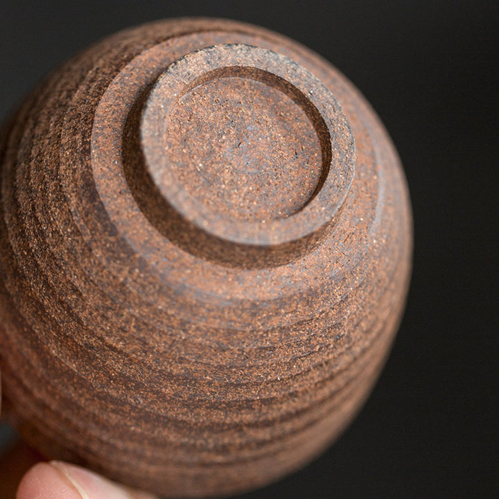 Taza de té de cerámica marrón Retro hecha a mano con Buddha Stones, taza de té de Kung Fu