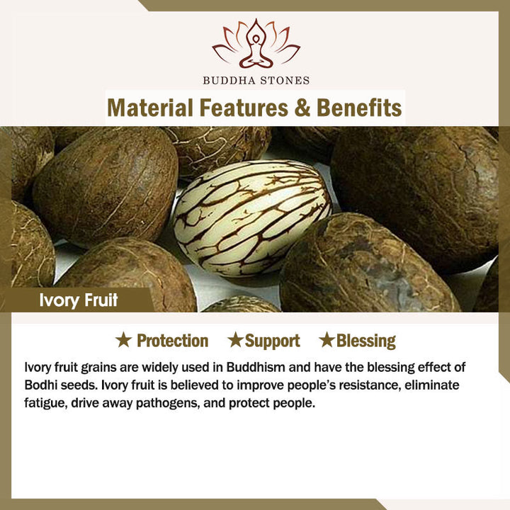 Buddha Stones Mini Zorro de Nueve Colas Fruta de Marfil Protección Decoración del Hogar
