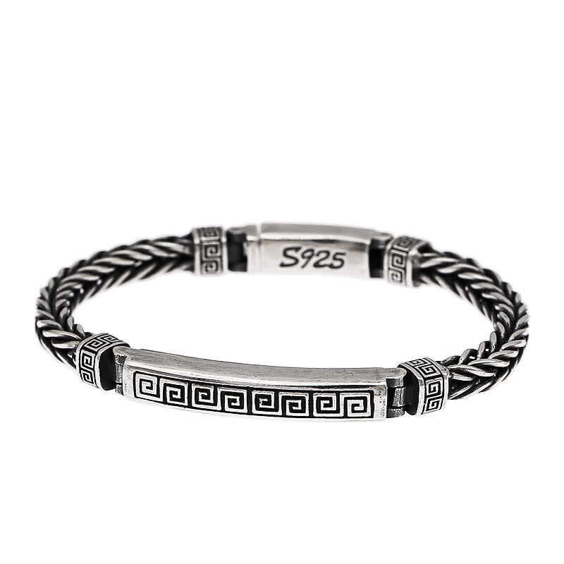 Pulsera de la suerte grabada con patrón de esvástica