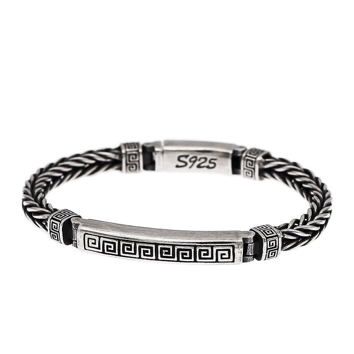 Pulsera de la suerte grabada con patrón de esvástica