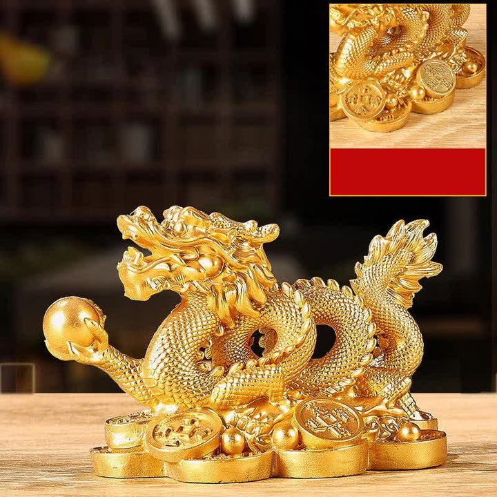 Buddha Stones Feng Shui Dragón Moneda de Cobre Riqueza Éxito Suerte Decoración