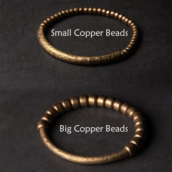 Pulsera de la riqueza de la suerte con cuentas de cobre y latón de diseño simple de Buddha Stones