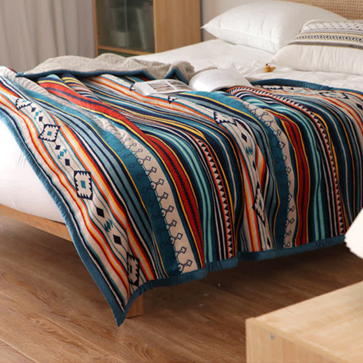 Manta de cama suave y cálida geométrica