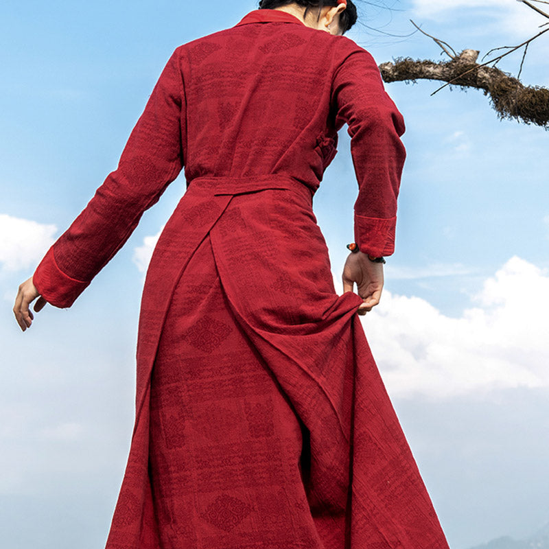 Vestido tibetano con Buddha Stones, vestido largo de Lhasa, vestido largo, ropa de mujer