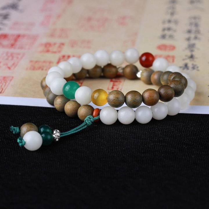 Pulsera de la suerte para despertar con semillas de Bodhi de sándalo verde