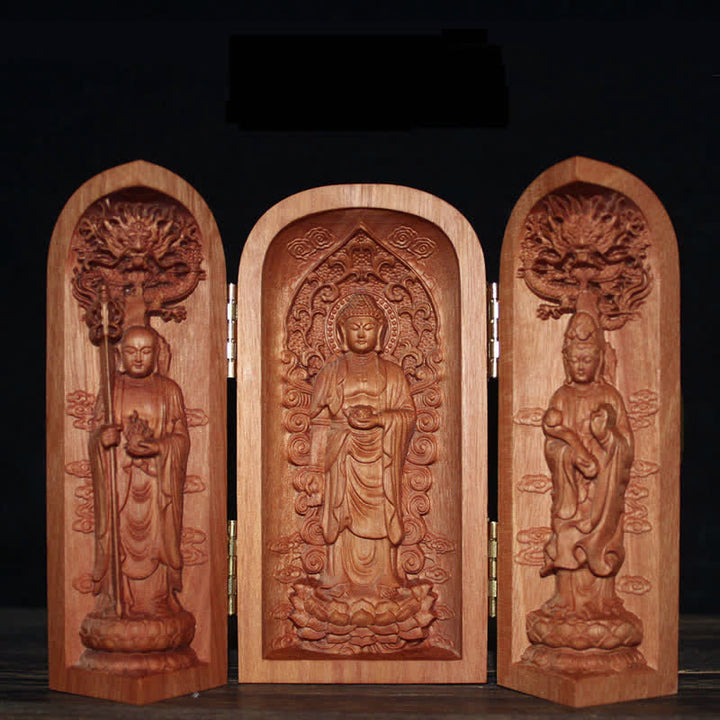 Avalokitesvara Kwan Yin Buda Cerezo Madera Compasión Decoración del Hogar Altar