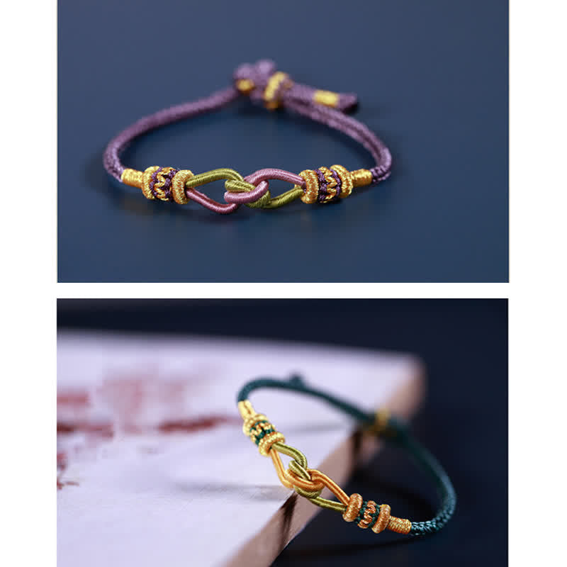 Pulsera de hilo trenzado con Buddha Stones, hecha a mano, anudada, fuerza de la fe