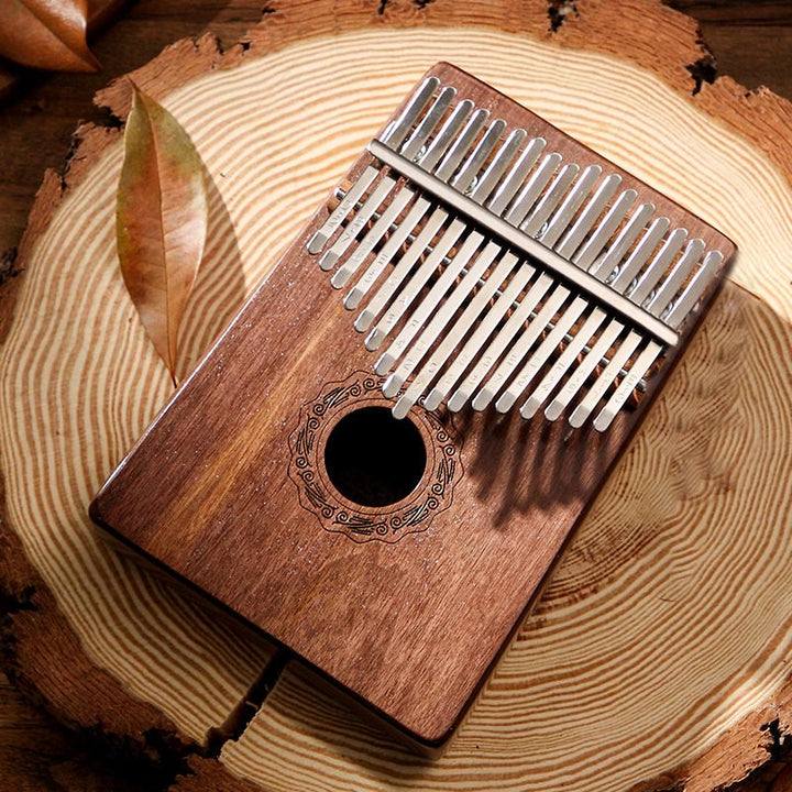 Buddha Stones Kalimba 17 teclas Piano de pulgar madera de caoba Acacia nogal Piano de dedo portátil