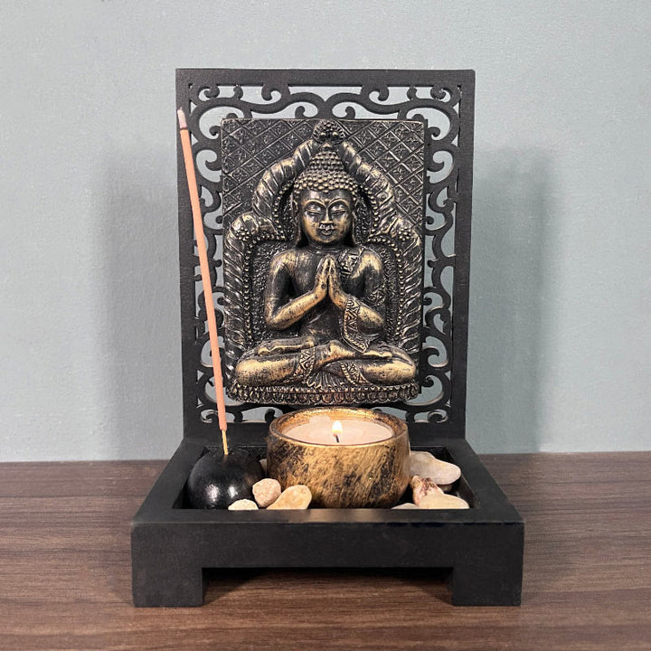 Buddha Stones, decoración del altar de oración de resina para el hogar, compasión, serenidad