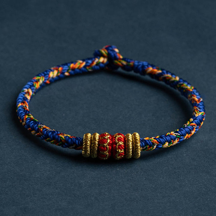 Pulsera de cuerda trenzada de fuerza de la suerte del Buda Natal del zodíaco chino hecha a mano del Tíbet con Buddha Stones