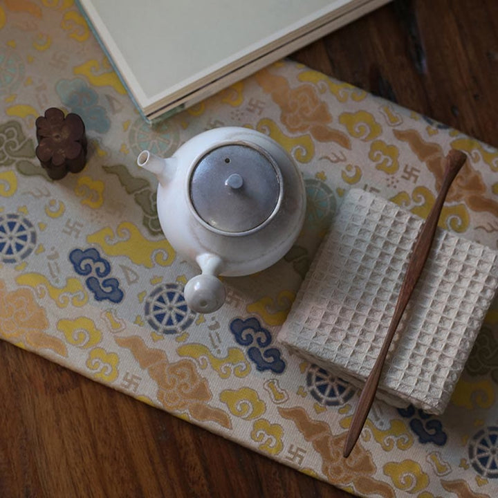 Posavasos para taza de té con diseño de brocado floral elegante