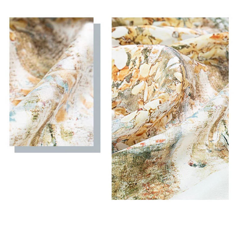 Bufanda de seda de morera 100% con pintura al óleo de jungla de Buddha Stones , bufanda de cuello de seda de doble cara de grado superior 6A - image 18