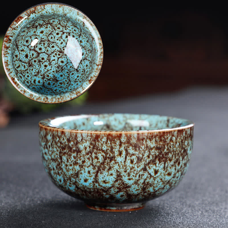Tazas de té de cerámica coloridas con Buddha Stones para el hogar y la oficina
