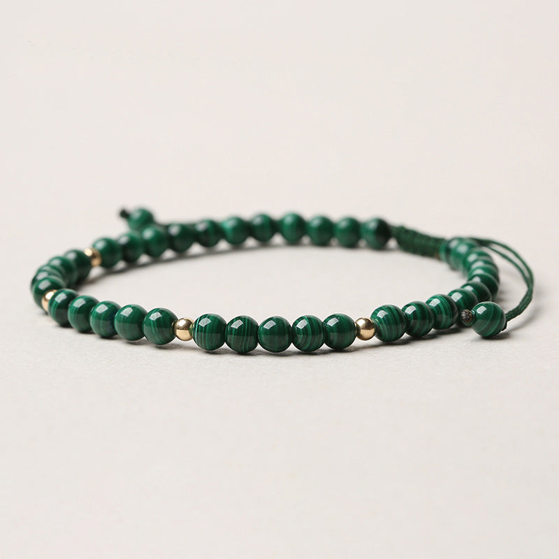 Pulsera de cuerda de calma de protección de malaquita natural de Buddha Stones