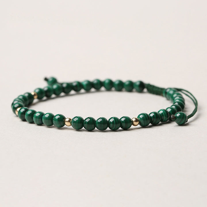 Pulsera de cuerda de calma de protección de malaquita natural de Buddha Stones