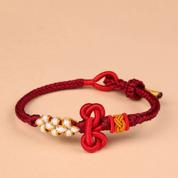 Pulsera de cuerda trenzada hecha a mano con Buddha Stones , nudo Wenchang, fuerza de la suerte
