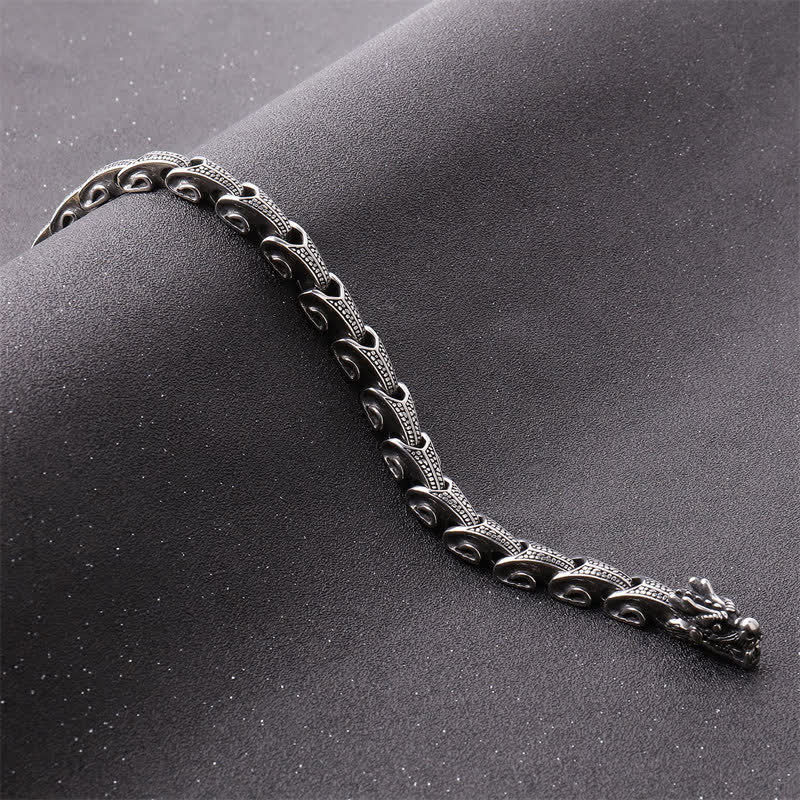 Pulsera con colgante de collar de protección de acero de titanio con diseño de dragón de Buddha Stones - image 6