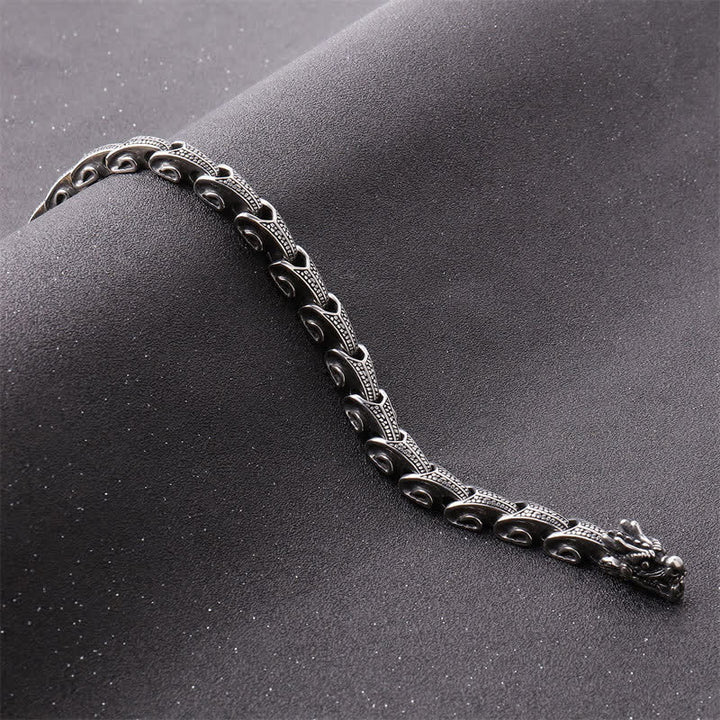 Pulsera con colgante de collar de protección de acero de titanio con diseño de dragón de Buddha Stones - image 6