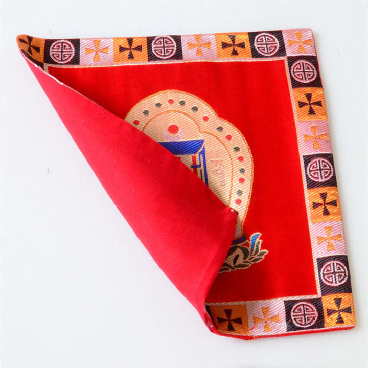 Estera de altar de oración Man-Bcu Kalachakra, estera de Jacquard para meditación curativa